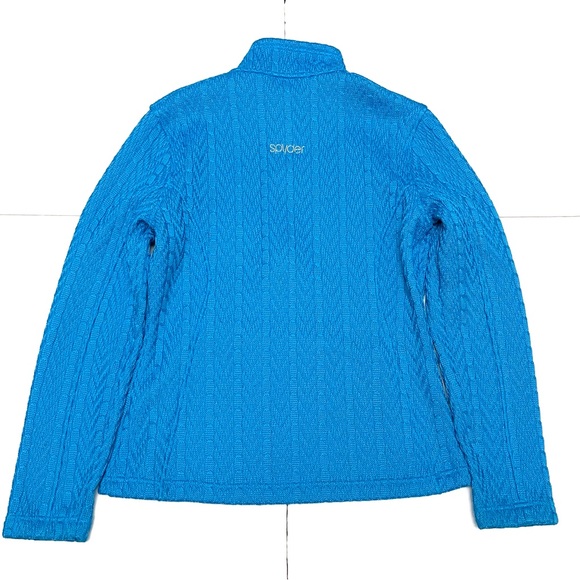 Spyder Women’s Blue Quilted Core Sweater Jacket Zip Up Front Size M - Picture 3 of 11